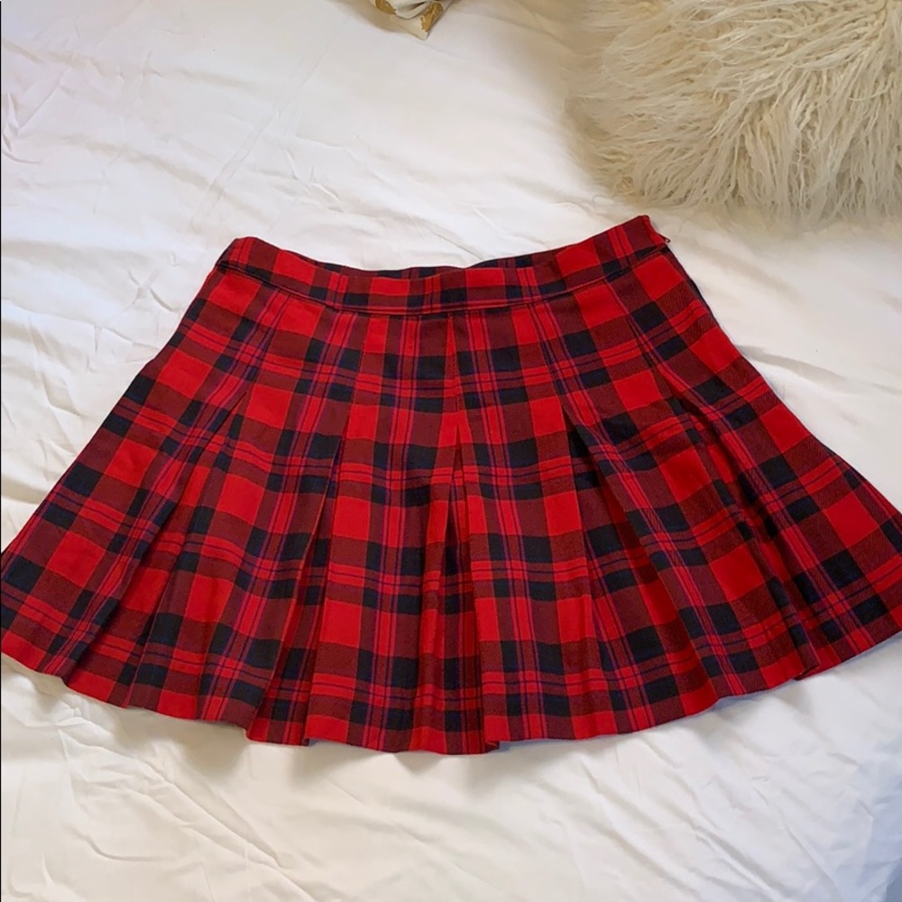 Plaid Pleated Skirt